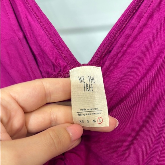 We The Free Pink Ruched Bell Sleeve Blouse free people - Picture 2 of 3